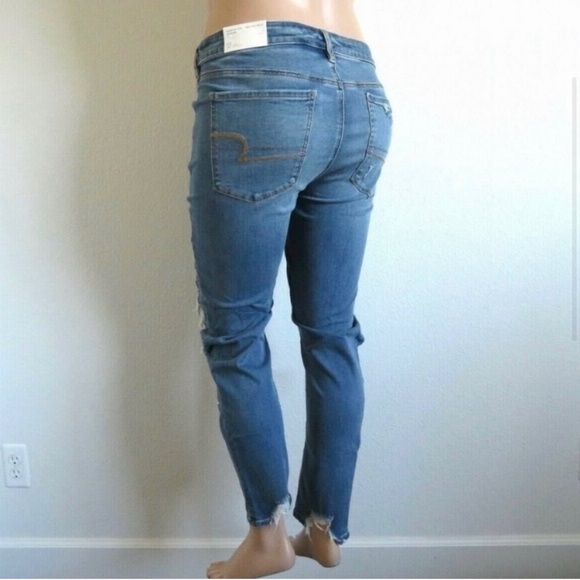 American Eagle Ne(x)t Level Hi-Rise Jeggings Cool TORN Plus Size 24 Regular NWT - Picture 4 of 5